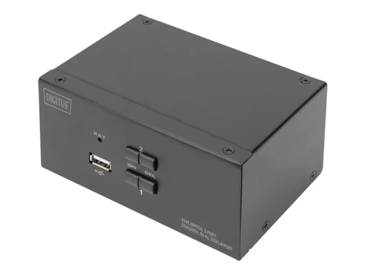 Digitus KVM Switch, 2-Port, Dual Display, 4K, DisplayPort  |  DS-12862