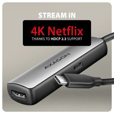 AXAGON Active converter RVC-HI8KPD, 100 W  |  USB Type-C to HDMI