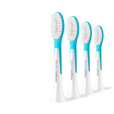 Philips  |  Заменяемые насадки для зубных щеток  |  HX6044 / 90 Sonicare For Kids7+  |  Насадки  |  Для детей  |  Количество насадок в комплекте 4  |  Белый / Синий