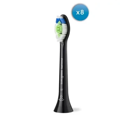 Philips  |  Replacement brush heads  |  HX6068 / 88 Sonicare Optimal White  |  Heads  |  For adults  |  Number of brush heads included 8  |  Black