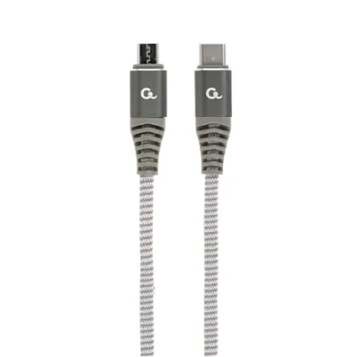 Cablexpert  |  Premium kokvilnas pītā USB Type-C uz micro-USB uzlādes un datu kabelis, 1.5 m  |  CC-USB2B-CMMBM-1.5M