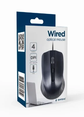 Gembird Optical Mouse  |  MUS-4B-01L  |  Wired  |  USB  |  Black