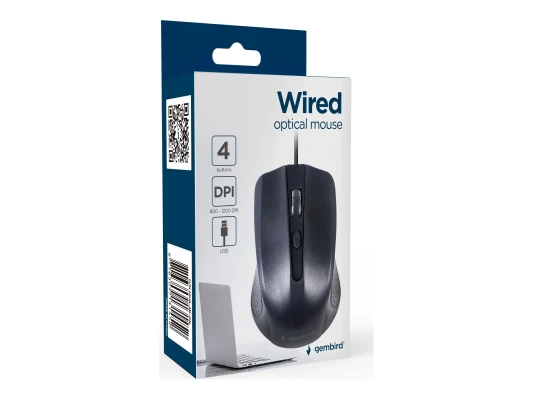 Gembird Optical Mouse  |  MUS-4B-01L  |  Wired  |  USB  |  Black