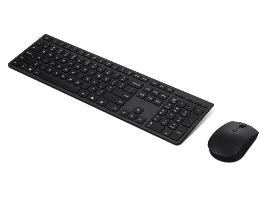 Lenovo Professional Wireless Rechargeable Combo Keyboard and Mouse  |  Keyboard and Mouse Set  |  Wireless  |  Mouse included  |  US Euro  |  Bluetooth  |  Grey
