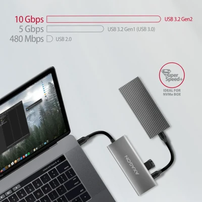 AXAGON Multi-port USB-C 10Gbps hub, 13cm  |  HMC-5G21