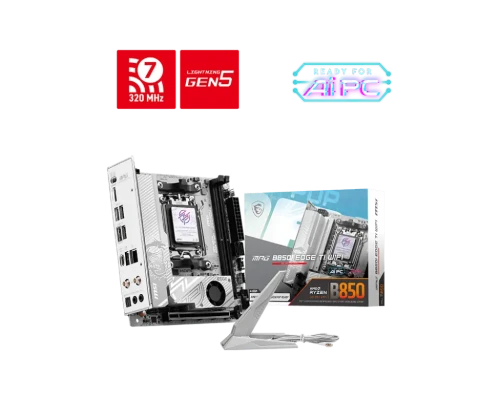 MSI MPG B850I EDGE TI WIFI  |  Семейство процессоров AMD B850  |  Разъем процессора AM5  |  DDR5  |  Поддерживаемые интерфейсы жестких дисков SATA, M.2  |  Количество разъемов SATA 2