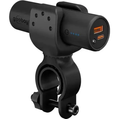 Goobay Bike Powerbank 5.0 with Reinforced Holder for Bicycle Handlebars  |  60656  |  5000 mAh  |  Black