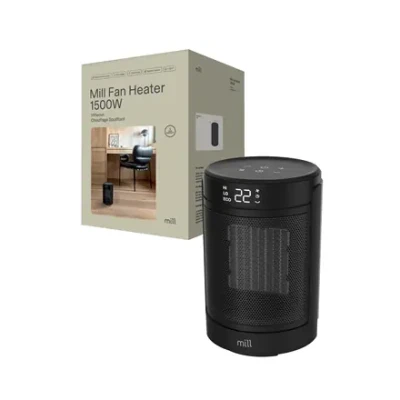 Mill FH1500BLACK  |  Ceramic fan heater  |  1500 W  |  Suitable for rooms up to 22 m²  |  Black