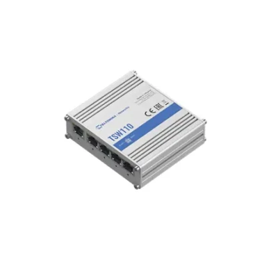 Teltonika  |  Switch  |  TSW110  |  Unmanaged  |  Gigabit Ethernet (copper) ports quantity 5  |  10 Gbps (RJ-45) ports quantity 0  |  SFP ports quantity 0  |  SFP+ ports quantity 0  |  Combo ports quantity 0  |  PoE+ ports quantity 0  |  Passive PoE ports