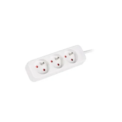 Lanberg Cable Power Strip, 3X French Outlets Quality-Grade Copper, 1.5 m  |  PS0-03E-0150-W