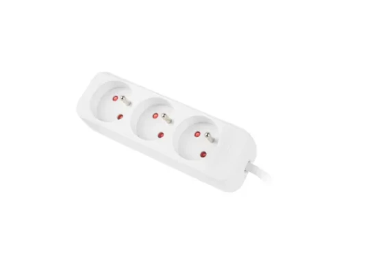 Lanberg Cable Power Strip, 3X French Outlets Quality-Grade Copper, 1.5 m  |  PS0-03E-0150-W