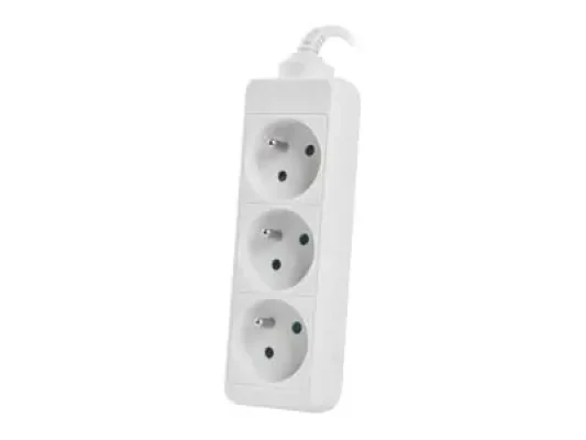 Lanberg Cable Power Strip, 3X French Outlets Quality-Grade Copper, 1.5 m  |  PS0-03E-0150-W
