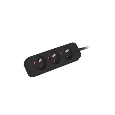 Lanberg Cable Power Strip, 3X French Outlets Quality-Grade Copper, 1.5 m  |  PS0-03E-0150-BK