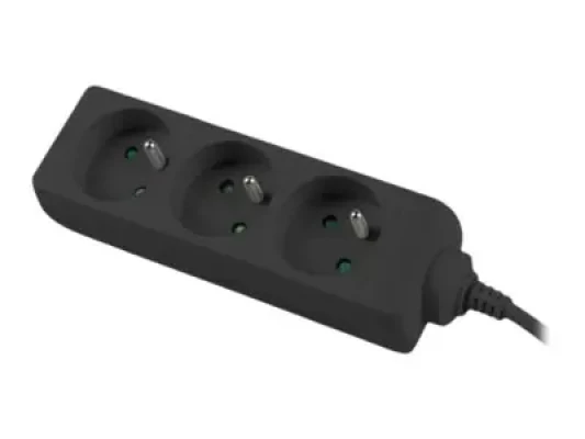 Lanberg Cable Power Strip, 3X French Outlets Quality-Grade Copper, 1.5 m  |  PS0-03E-0150-BK
