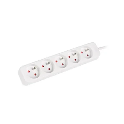 Lanberg Cable Power Strip, 5X French Outlets Quality-Grade Copper, 1.5 m  |  PS0-05E-0150-W