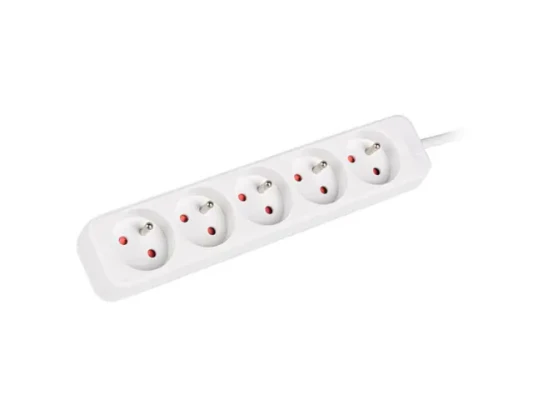 Lanberg Cable Power Strip, 5X French Outlets Quality-Grade Copper, 1.5 m  |  PS0-05E-0150-W