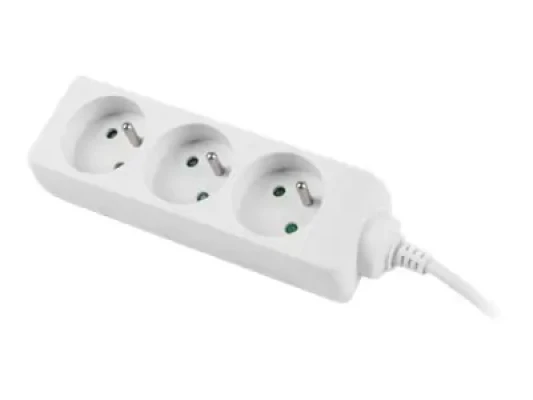 Lanberg Cable Power Strip 3M 3X French Outlets Quality-Grade Copper  |  PS0-03E-0300-W
