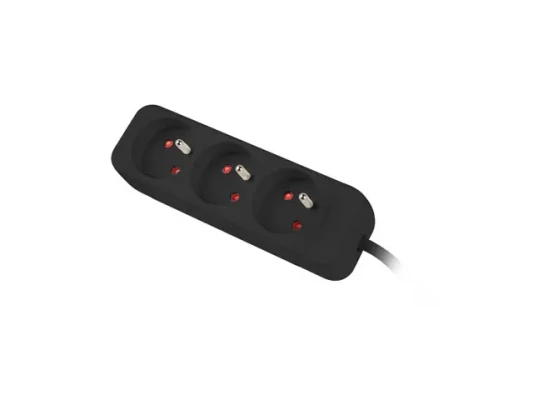 Lanberg Cable Power Strip, 3X French Outlets Quality-Grade Copper, 3 m  |  PS0-03E-0300-BK