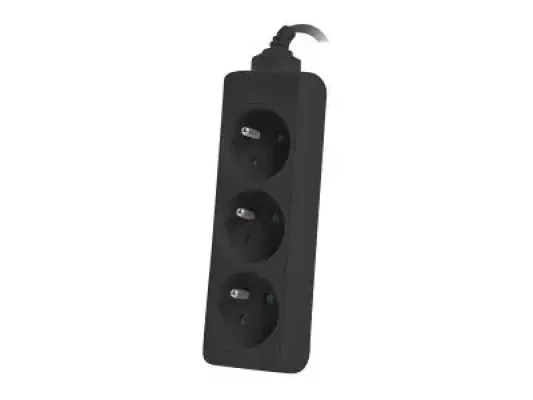 Lanberg Cable Power Strip, 3X French Outlets Quality-Grade Copper, 3 m  |  PS0-03E-0300-BK
