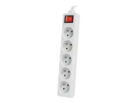 Lanberg Cable Power Strip, 5X French Outlets with Switch, Quality-Grade Copper, 1.5 m  |  PS1-05E-0150-W