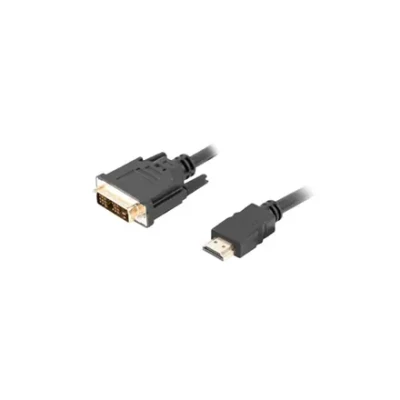 Lanberg HDMI to DVI-D Cable, Single Link with Gold-Plated Connectors  |  CA-HDDV-10CC-0018-BK  |  HDMI to DVI-D  |  1.8 m