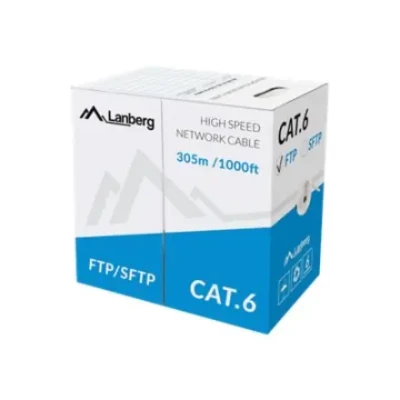 Lanberg  |  LAN Cable Cat.6 FTP, Solid CU Grey CPR + Fluke Passed  |  LCF6-11CU-0305-S  |  305 m  |  Gray