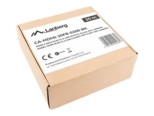Lanberg HDMI V2.0 Cable  |  CA-HDMI-20FB-0200-BK  |  HDMi to HDMI  |  20 m