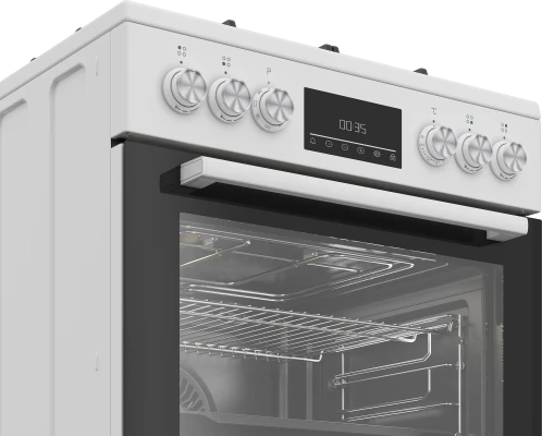 BEKO Cooker  |  FBM62330GWDTN  |  Hob type Gas  |  Oven type Electric  |  White  |  Width 60 cm  |  Grilling  |  LED  |  Depth 60 cm  |  72 L