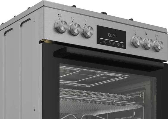 BEKO Cooker  |  FBMA61330GXDT  |  Hob type Gas  |  Oven type Electric  |  Stainless Steel  |  Width 60 cm  |  Grilling  |  LED  |  Depth 60 cm  |  72 L