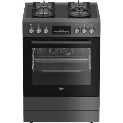 BEKO Cooker  |  FBM62330GADSN  |  Hob type Gas  |  Oven type Electric  |  Grey  |  Width 60 cm  |  Grilling  |  LED  |  Depth 60 cm  |  72 L