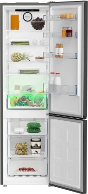 BEKO Refrigerator  |  B5RCNA405HXBR1  |  Energy efficiency class D  |  Free standing  |  Combi  |  Height 203.5 cm  |  No Frost system  |  Fridge net capacity 249 L  |  Freezer net capacity 106 L  |  Display  |  36 dB  |  Black