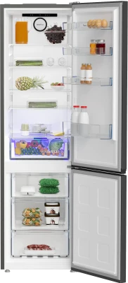 BEKO Refrigerator  |  B5RCNA405HXBR1  |  Energy efficiency class D  |  Free standing  |  Combi  |  Height 203.5 cm  |  No Frost system  |  Fridge net capacity 249 L  |  Freezer net capacity 106 L  |  Display  |  36 dB  |  Black