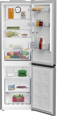 BEKO Refrigerator  |  B1RCNA364XB  |  Energy efficiency class E  |  Free standing  |  Combi  |  Height 186.5 cm  |  No Frost system  |  Fridge net capacity 210 L  |  Freezer net capacity 106 L  |  37 dB  |  Grey