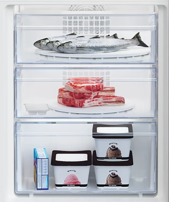 BEKO Refrigerator  |  BCHA275K41SN  |  Energy efficiency class E  |  Built-in  |  Combi  |  Height 177.5 cm  |  No Frost system  |  Fridge net capacity 193 L  |  Freezer net capacity 69 L  |  38 dB  |  White