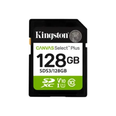 Kingston Canvas Select Plus  |  128 GB  |  SD  |  Flash memory class Class 10, UHS-I, U1 / U3, Video Class 10 / 30