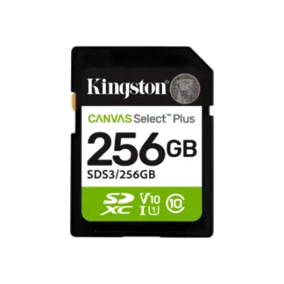 Kingston Canvas Select Plus  |  256 GB  |  SD  |  Flash memory class Class 10, UHS-I, U1 / U3, Video Class 10 / 30