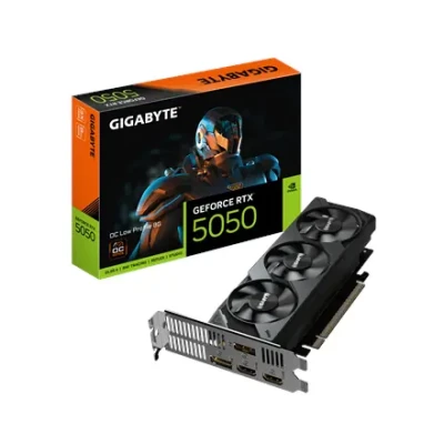 Gigabyte GeForce RTX 5050 OC Low Profile 8G  |  NVIDIA  |  8 GB  |  GeForce RTX 5050  |  GDDR6  |  HDMI portu skaits 2  |  PCI-E 5.0