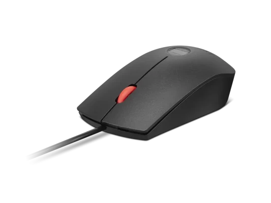 Lenovo Fingerprint Biometric USB Mouse Gen3  |  Wired  |  USB-A  |  Black / Red