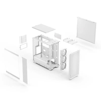 Fractal Design korpuss  |  Epoch  |  Balts TG RGB Caurspīdīgs tonis  |  ATX  |  Barošanas avots iekļauts Nav