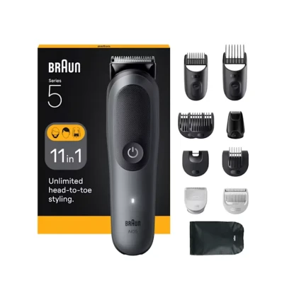 Braun 11-in-1 Grooming Kit  |  All-in-One Kit Series 5 AIO5560  |  Cordless  |  Number of length steps 14  |  Grey / Black