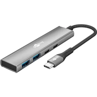 Goobay Slim 4-Port USB Hub, USB-C to USB-C / USB-A, 5 Gbit / s  |  76563
