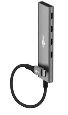 Goobay Slim 4-Port USB Hub, USB-C to USB-C, 5 Gbit / s