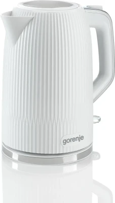 Gorenje tējkanna  |  K17DPW  |  Elektriskā  |  2200 W  |  1.7 L  |  Nerūsējošais tērauds  |  360° rotējoša pamatne  |  Balta
