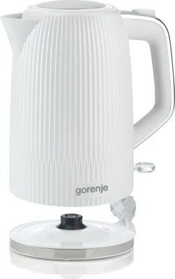 Gorenje tējkanna  |  K17DPW  |  Elektriskā  |  2200 W  |  1.7 L  |  Nerūsējošais tērauds  |  360° rotējoša pamatne  |  Balta
