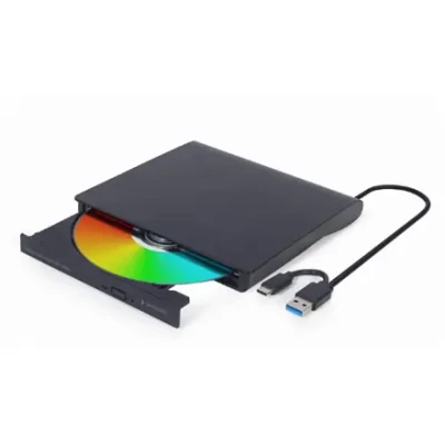 Gembird External USB DVD Drive  |  DVD-USB-031  |  Interface USB Type-C (m), USB 3.1 Gen. 1  |  DVD±R / RW  /  CD±R / RW  |  CD read speed 24 x  |  CD write speed 24 x  |  Black