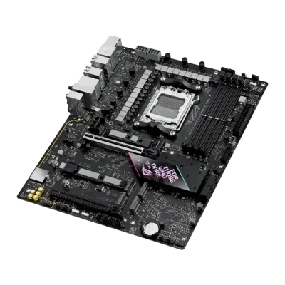 Asus ROG STRIX B850-E GAMING WIFI  |  Procesora ģimene AMD  |  Procesora sokets AM5  |  DDR5  |  Atbalstītās cietā diska interfeisi SATA, M.2  |  SATA savienotāju skaits 4