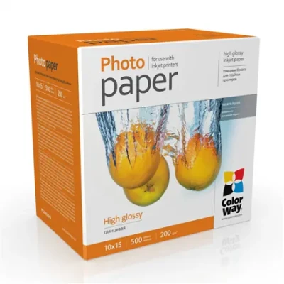 ColorWay foto papīrs, 500 lapas  |  200 g / m²  |  10x15  |  Augsts spīdums