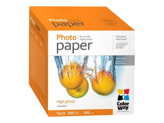 ColorWay foto papīrs, 500 lapas  |  200 g / m²  |  10x15  |  Augsts spīdums