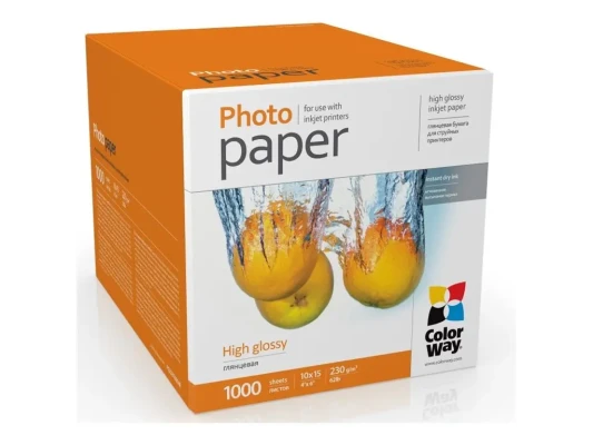 ColorWay foto papīrs, 1000 lapas  |  230 g / m²  |  10x15  |  Augsts spīdums