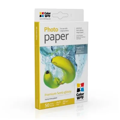 ColorWay fotopapīrs, 50 lapas  |  255 g / m²  |  10x15  |  Premium pusspīdīgs